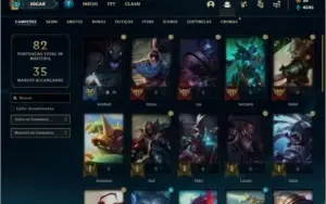 Conta diamante 1 e diamante 4 flex com 4 skins e 32 champs