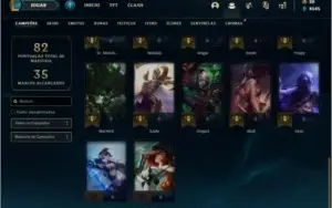 Conta diamante 1 e diamante 4 flex com 4 skins e 32 champs