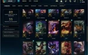Conta diamante 1 e diamante 4 flex com 4 skins e 32 champs