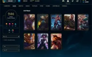 Conta antiga da season 1 com 7 skins vitoriosas 225 skins