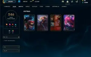Conta antiga da season 1 com 7 skins vitoriosas 225 skins