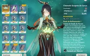 Conta Genshin rerrol  Xianyun+ arma dela