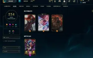 Ouro 1 com TODOS os champs e 234 Skins