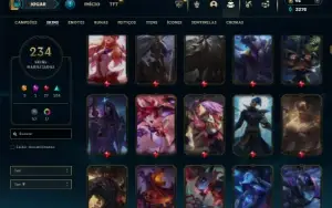Ouro 1 com TODOS os champs e 234 Skins