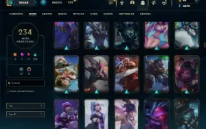 Ouro 1 com TODOS os champs e 234 Skins