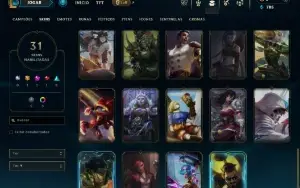 Unranked com 80 Champs e 31 Skins ( ADC / MID / JG )