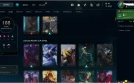 CONTA PLATINA 188 SKINS 29 CROMAS FALTA 7 CHAMP