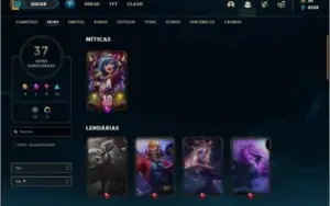 Conta prata 1 com 37 skins e 74 champs