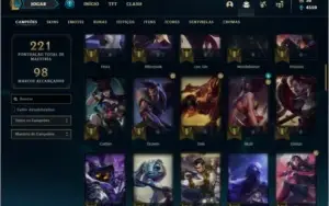 Conta prata 1 com 37 skins e 74 champs