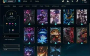 Conta prata 1 com 37 skins e 74 champs