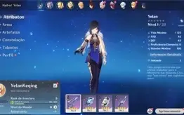Conta Genshin Impact AR 5 com Yelan e Keqing