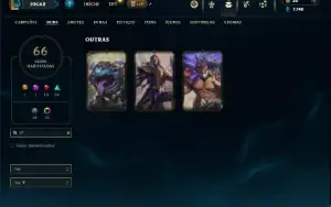 Unranked com 105 Champs e 66 Skins
