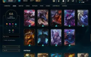 Unranked com 105 Champs e 66 Skins