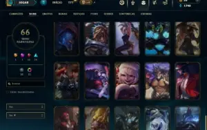 Unranked com 105 Champs e 66 Skins