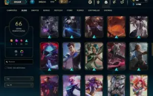 Unranked com 105 Champs e 66 Skins