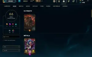 Unranked com 105 Champs e 66 Skins
