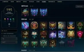 CONTA PLATINA 2 COM TODOS OS CHAMPS E 97 SKINS CRIADA S3