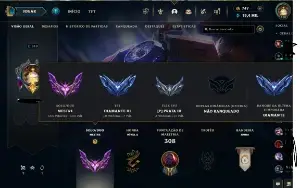 Conta mestre LOL lv 310 com 150 skins e todos os campeões