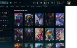 Conta mestre LOL lv 310 com 150 skins e todos os campeões