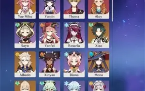 Conta Genshin Ar55 (XIAO, YAE MIKO, MONA, ALBEDO, JEAN)