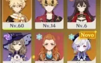 Conta Genshin Impact com 3 personagens 5 estrelas