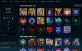 Conta league of legends com 185 skins por 12 reais!!!