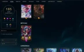 Conta league of legends com 185 skins por 12 reais!!!