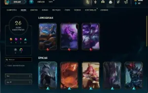 Conta Unranked com 60 Champs e 26 Skins + 1100 RP
