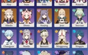 Eula + Albedo + Keqing + Jean AR 41