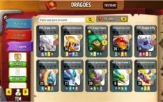 Conta Dragon city lv 57, 2 heroicos, habitate lendario full