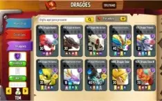 Conta Dragon city lv 57, 2 heroicos, habitate lendario full