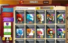 Conta Dragon city lv 57, 2 heroicos, habitate lendario full