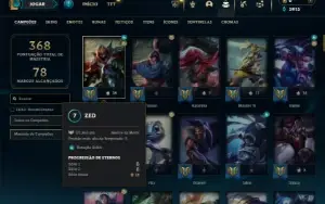 Ouro 4 com 115 Champs e 130 Skins + 2 Ultimates ( JG / MID )