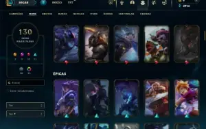 Ouro 4 com 115 Champs e 130 Skins + 2 Ultimates ( JG / MID )