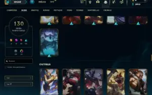 Ouro 4 com 115 Champs e 130 Skins + 2 Ultimates ( JG / MID )