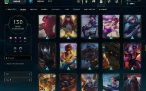 Ouro 4 com 115 Champs e 130 Skins + 2 Ultimates ( JG / MID )