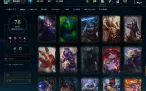 Conta lol, LVL 220, 78 SKINS, 64 EMOTES, 131 Campeões