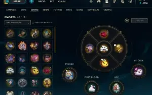 Conta lol, LVL 220, 78 SKINS, 64 EMOTES, 131 Campeões