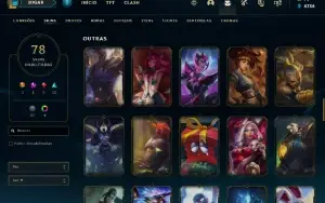 Conta lol, LVL 220, 78 SKINS, 64 EMOTES, 131 Campeões