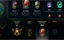 Conta GOLD 3, 97 champions, 32 skins, 255 partidas ranked