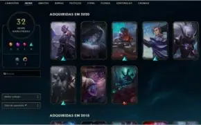 Conta GOLD 3, 97 champions, 32 skins, 255 partidas ranked