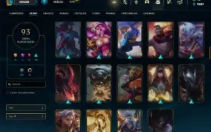 Conta Unranked com 150 Champs e 93 Skins + 7 Vitoriosas