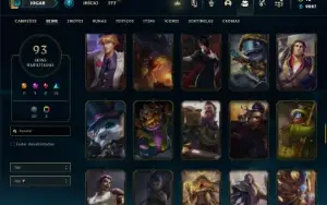 Conta Unranked com 150 Champs e 93 Skins + 7 Vitoriosas