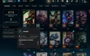 Conta Unranked com 150 Champs e 93 Skins + 7 Vitoriosas