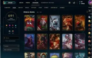 691 skins, todos os champ, 20 paginas de runa