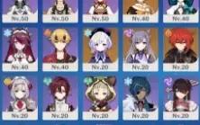 Conta Genshin AR50 com Hutao, Furina, Yelan e Ganyu