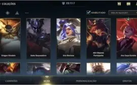 MAIN MID: ESMERALDA IV + 12 SKINS + PASSE WILD + 46 CAMPEÕES