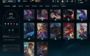 Unranked com 105 Champs e 45 Skins