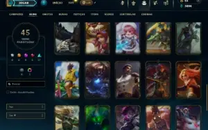 Unranked com 105 Champs e 45 Skins