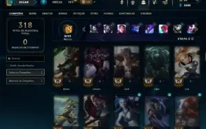 Unranked com 105 Champs e 45 Skins